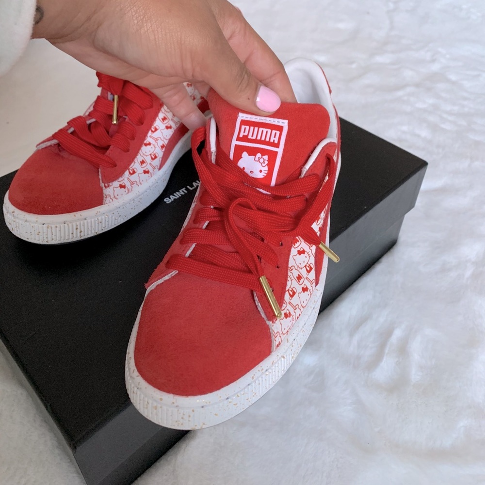 Puma Red Hello Kitty Suede Accent Sneakers